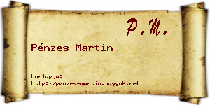 Pénzes Martin névjegykártya