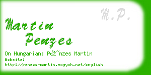 martin penzes business card